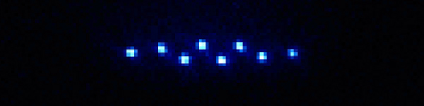 Coulomb crystal of eight trapped ions
